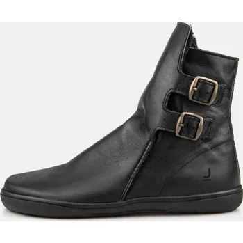 Dámské kozačky Barefoot celoroční boty Jančařík na zip a přezky BUCKLE ALL Black Velikost: 40