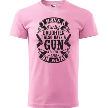 Pánské tričko DOBRÝ TRIKO Pánské tričko s potiskem I have gun Velikost: 2XL, Barva: Růžová