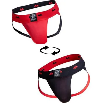 Pánské erotické prádlo MM Sports The Original Jockstrap Reversible Black-Red Velikost M