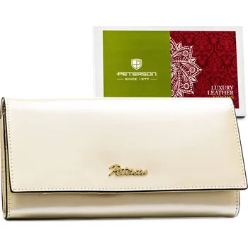 Peněženka Velká peněženka z přírodní kůže se zapínáním na patent Barva: Béžová