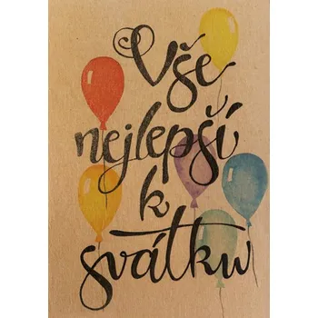 Přáníčko BeBechy – recyklovaný papír – Svátek1