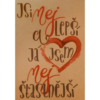 Přáníčko BeBechy - recyklovaný papír - Jsi nej