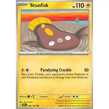 Volný čas Pokémon SSP 064/191 Stunfisk - Surging Sparks Stav: Near Mint, Verze: NORMAL
