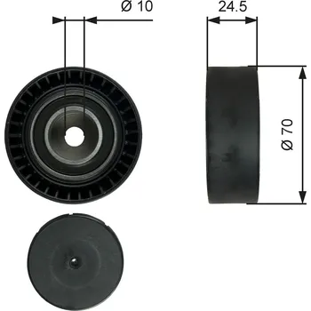 Vratná/vodicí kladka, klínový žebrový řemen GATES 7803-21071