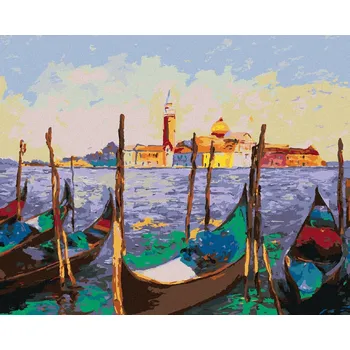 Malování podle čísel Gondoly v Benátkách, 40x50 cm, bez rámu a bez vypnutí plátna
