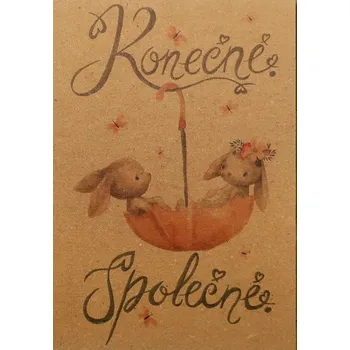 Přáníčko BeBechy - recyklovaný papír - Konečně