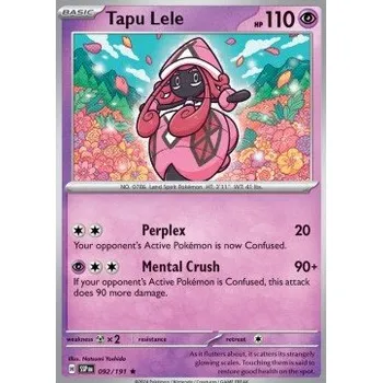 Sběratelská karetní hra Pokémon SSP 092/191 Tapu Lele - Surging Sparks Stav: Near Mint, Verze: HOLO