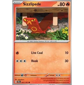 Sběratelská karetní hra Pokémon SSP 027/191 Sizzlipede - Surging Sparks Stav: Near Mint, Verze: NORMAL