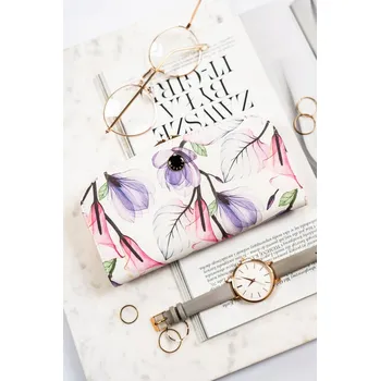 Peněženka Velká dámská peněženka z eko kůže s květinovým vzorem Barva (Varianta): 01