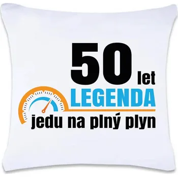 Dekorativní polštářek DOBRÝ TRIKO Polštář s potiskem 40 x 40 cm Jedu na plný plyn Oboustranný tisk: NE