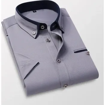 Pánská košile Pánská elegantní košile s kontrastním límečkem Velikost: M, Barva (Varianta): gray shirt
