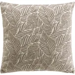 Douceur d'intérieur Dekorační polštář, žakárový vzor listů, 40 x 40 cm, hnědý