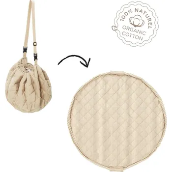 Hrací deka PLAY AND GO Noomad Podložka na hraní Organic Hnědé pruhy