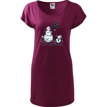 Dámské tričko DOBRÝ TRIKO Dámské tričko/šaty Merry Christmas! Velikost: XS, Barva: Fuksiová