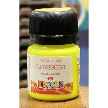 Speciální výtvarná barva Akrylová barva Decola fluo žlutá 20 ml