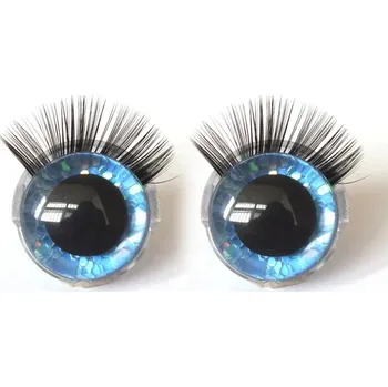 Bezpečnostní oči s řasami modré 18mm, 2ks (2ks, 18mm)