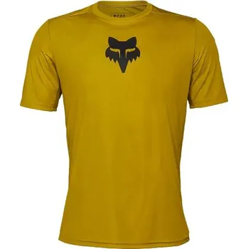 cyklistický dres Fox Racing Pánský dres s krátkým rukávem Fox Ranger Ss Jersey Lab Head, Mustard Yellow - S