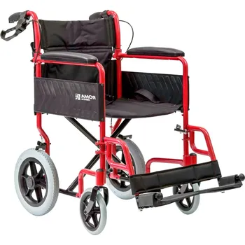 Invalidní vozík Roma Medical - lehký, cestovní vozík - Jasně červená