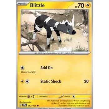 Sběratelská karetní hra Pokémon SSP 062/191 Blitzle - Surging Sparks Stav: Near Mint, Verze: REVERSE HOLO