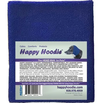 Obleček pro psa Happy Hoodie - uklidňující čelenka pro psy a kočky Barva: Modrá, Velikost: L ochrana sluchu pro zvířata