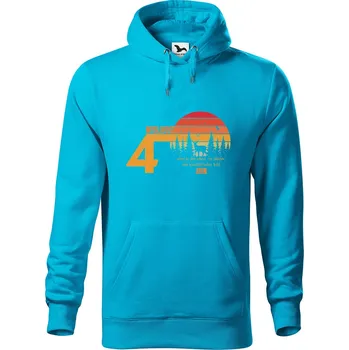 Pánská mikina DOBRÝ TRIKO Pánská mikina 40 let myslivost Velikost pánské mikiny: XL, Barva: Tyrkysová