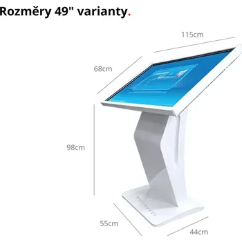 Monitor Digitální Dotykový Počítač Informační Systém Stůl Panel Kiosek Samoobslužná Stanice Černá Výběr Velikosti 49"
