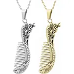 Přívěsek z nerezové oceli dračí hřeben s řetízkem - Light Gold RL