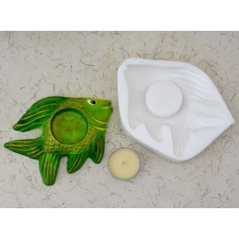 Silikonová forma - svícen Rybka 110 x 145 x 24 mm