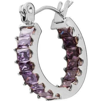 Náušnice franco bene Stříbrné kulaté Crystal náušnice - fialové | 1463