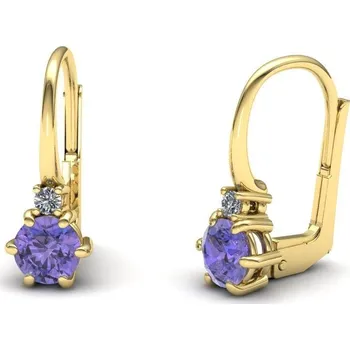 Náušnice Náušnice s tanzanitem a brilianty NK210010 Materiál: Červené zlato 14kt