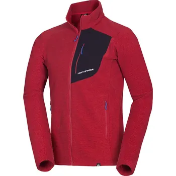 Pánská mikina Northfinder Pánská fleecová mikina hřejivá TRUGBERG tmavě rudá