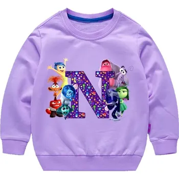 Chlapecký svetr Disney Bavlněná dětská mikina "V hlavě 2" (Inside Out 2) s písmenkem ABECEDY Velikost: 130, Písmenko: N