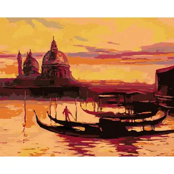 Malování podle čísel Večerní Benátky, 40x50 cm, bez rámu a bez vypnutí plátna