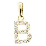 Přívěsek zlatý Písmeno B se zirkony