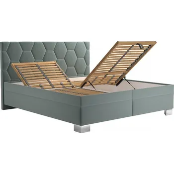 Postel BLANAŘ Manželská postel 180x200 Paulina zelenkavá, bez matrace