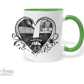 Hrnek - Srdce železničáře Barva: Zelená