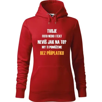 Dámská mikina DOBRÝ TRIKO Dámská mikina s potiskem vlastní motiv Velikost dámské mikiny: XL, Barva: Červená