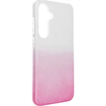 Třpytivé pouzdro Coolcase Shining - Samsung Galaxy S24 FE - Pink Silver (Silikonový + plastový kryt či obal na mobilní telefon Samsung Galaxy S24 FE Pink Silver)
