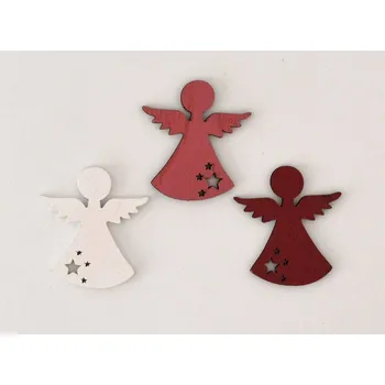 Party dekorace Dřevěné dekorace - Andělíček 4 cm - SVĚTLE RŮŽOVÝ