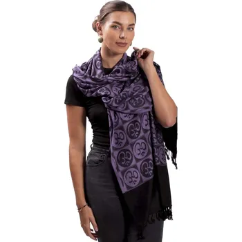 Šála Šála OM černo-fialová