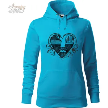 Dámská mikina Mikina - Srdce železničáře Barva: Modrá - tyrkysová (44), Velikost: L, Střih: Dámské