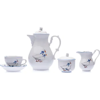 Český porcelán, a.s., Dubí Kávová souprava, husy, Český porcelán, 15 d.