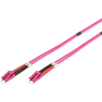 Síťový kabel Digitus DK-2533-05-4 Optic Patch, LC / LC, Multimode, OM4, 50/125 µ, 5m, růžový