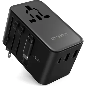 Mobilní telefon Nabíječka do sítě ChoeTech 70W Travel Wall Charger with inside cable(US/EU/UK/AU)