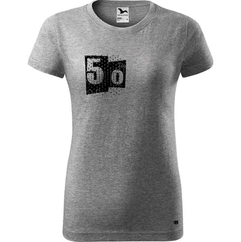 Dámské tričko DOBRÝ TRIKO Dámské narozeninové tričko A teď to roztočím 50 Barva: Tmavě šedý melír, Velikost: 3XL