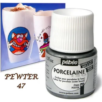 Speciální výtvarná barva Barva na porcelán vypalovací PORCELAIN 150-barva ŠEDÁ č.47 objem 45ml