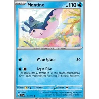 Volný čas Pokémon SSP 040/191 Mantine - Surging Sparks Stav: Near Mint, Verze: NORMAL