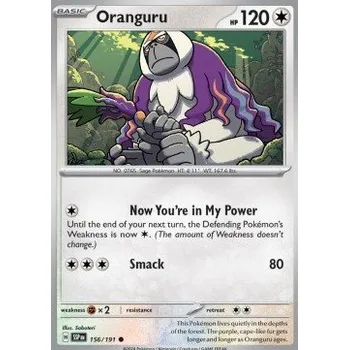 Karetní hra Pokémon SSP 156/191 Oranguru - Surging Sparks Stav: Near Mint, Verze: REVERSE HOLO