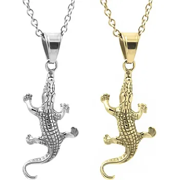 Přívěsek Přívěsek Krokodýl z nerezové oceli s řetízkem - Nerez RL