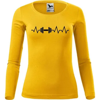 Dámské tričko DOBRÝ TRIKO Dámské bavlněné triko Tep činka Velikost: S, Barva: Žlutá